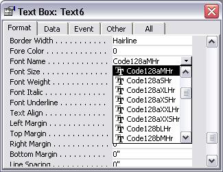 Code128 Barcode Font