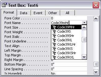 CODE39 fuente de código de barras