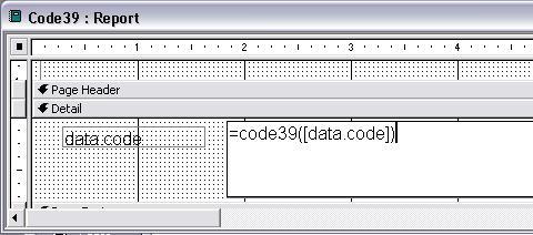 CODE39 macro de código de barras