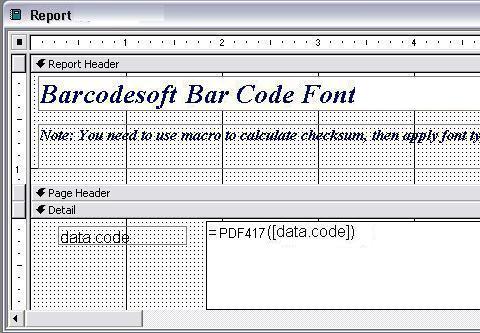 pdf417 barcode macro
