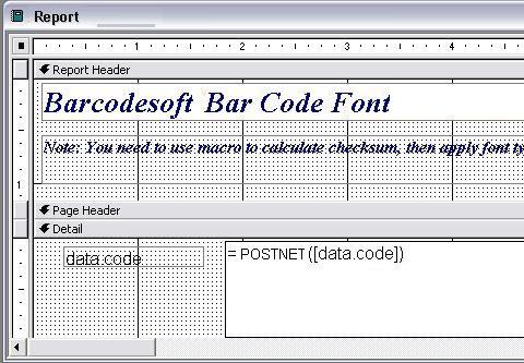 postnet barcode macro