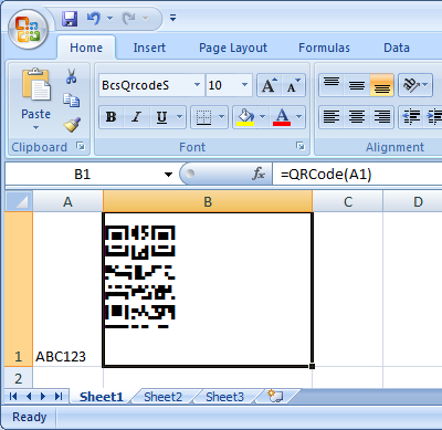 Excel qrcode