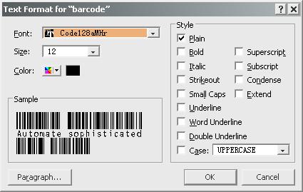 código de barras fuente filemaker