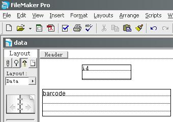 barcode filemaker layout