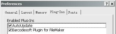 barcode filemaker preference