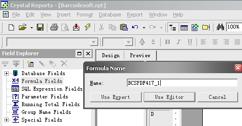 código de barras PDF417 cristal informes UFL