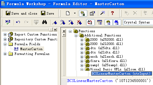 Master Carton Code Crystal Reports