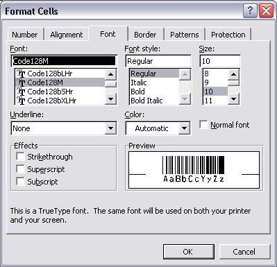 gs1-128 barcode font