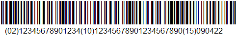 GS1-128 (UCC/EAN-128) barcode label