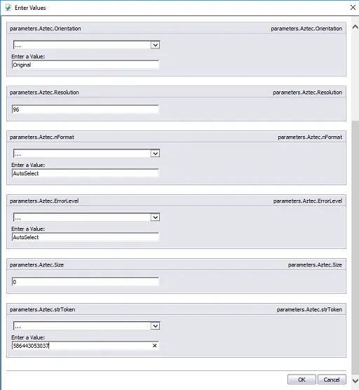 Aztec code crystal report web service