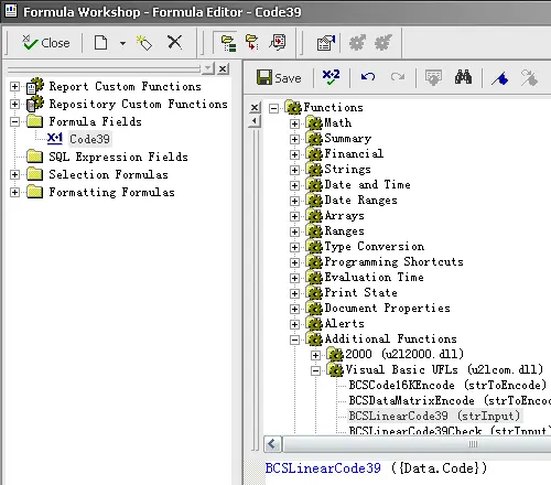 code39 barcode crystal reports