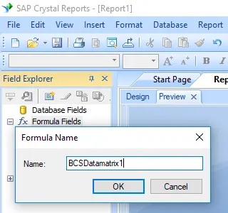 Create formula in crystal reports