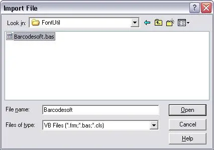 code39 barcode vba import